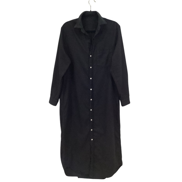 Frank & Eileen Famous Denim Rory Maxi Shirtdress Dress In Black Size Small - Picture 2 of 14